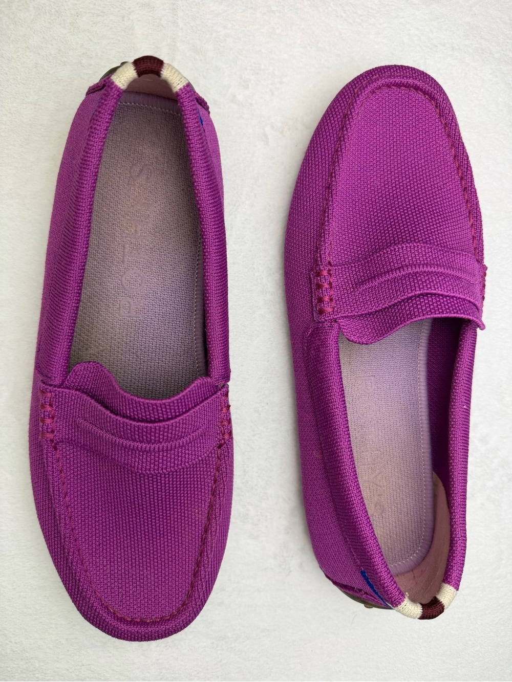 Rothy’s Women’s Size 7.5 Purple Magenta Knit Loafers Driving Flats